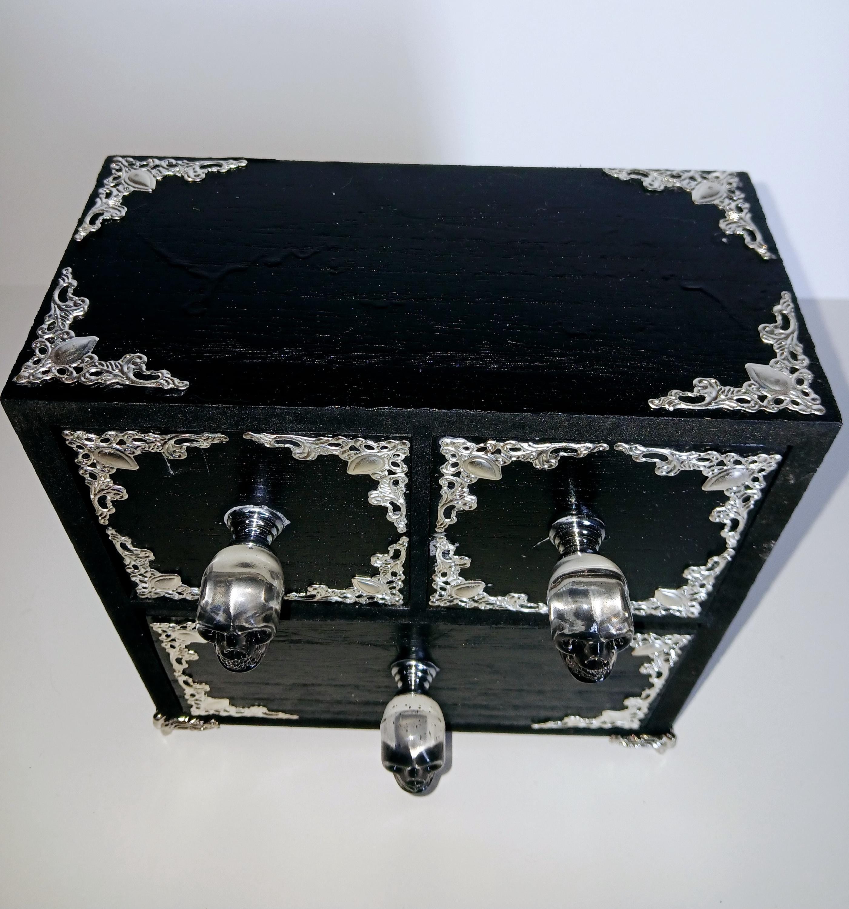 Handmade Wooden Witches Chest: Altar Apothecary Herb Box