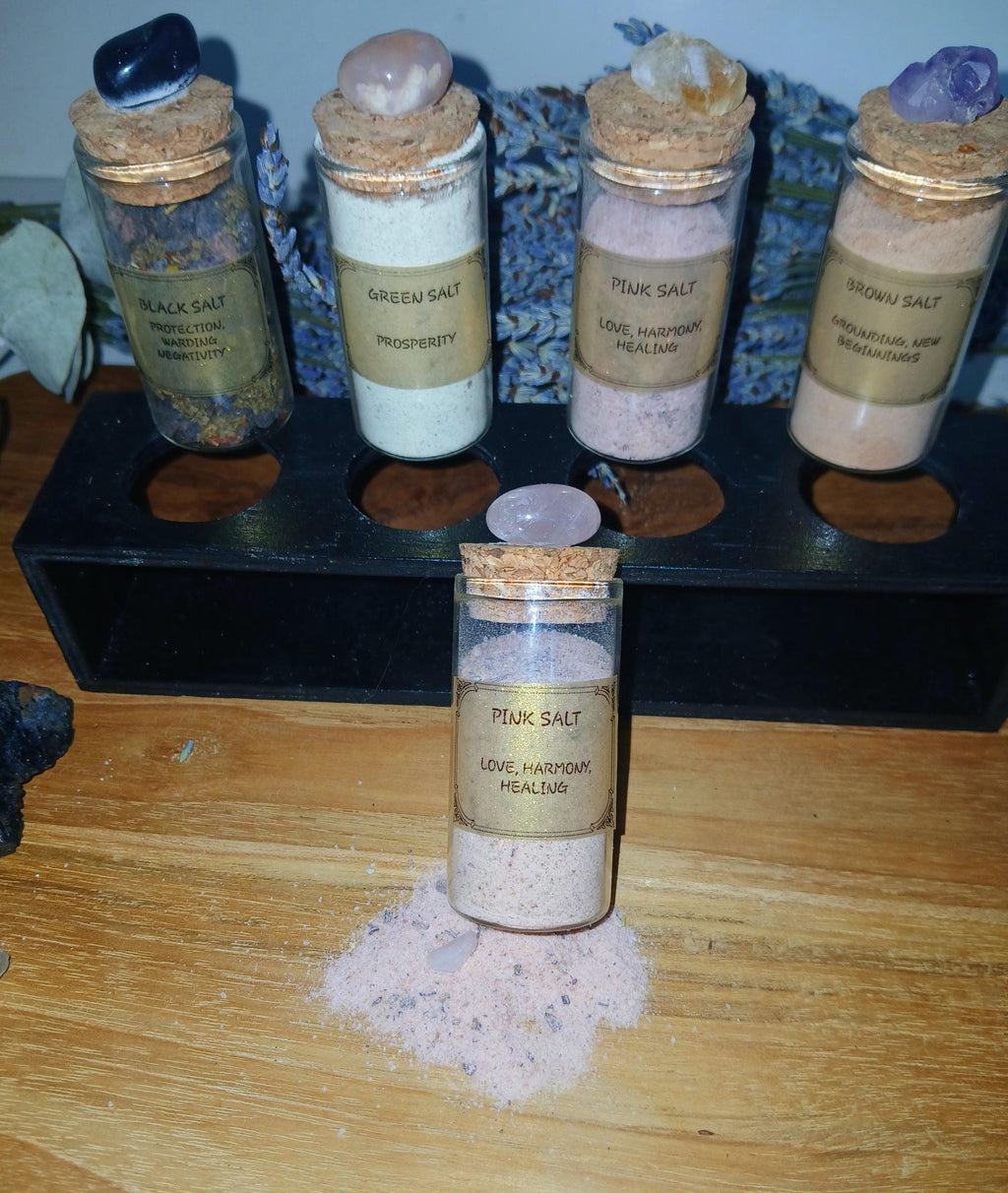 Witches Salt Set: Ritual Salts for Protection, Prosperity, Love, Grounding