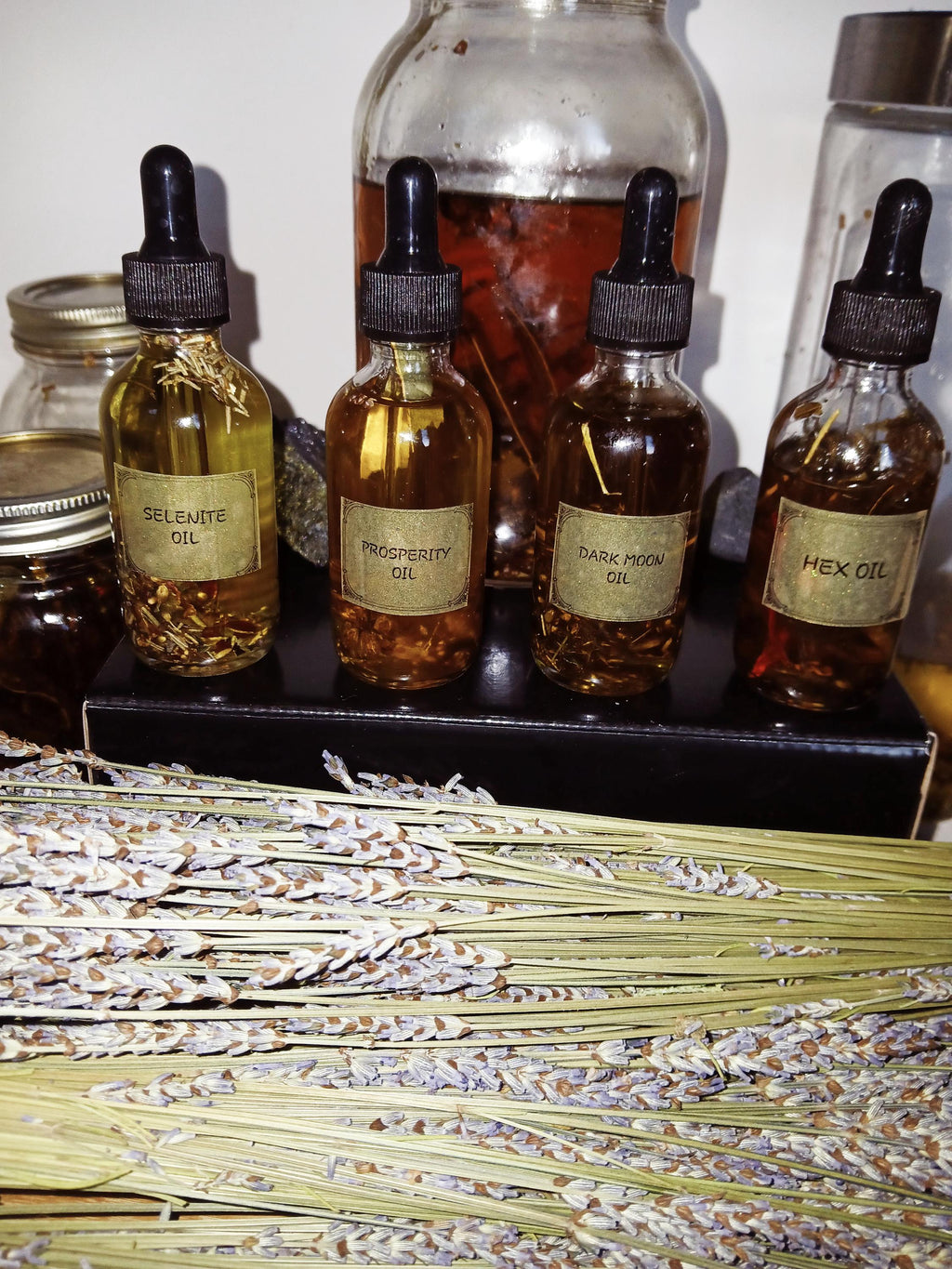 Witches Ritual Oil: Selenite, Hex, Dark Moon, Prosperity Spell Oil