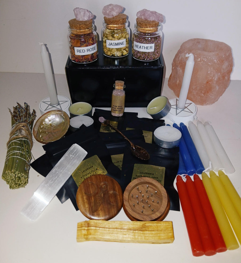 Witch Starter Kit: Wiccan Altar Supplies, Herbs, Crystals & Spell Candles
