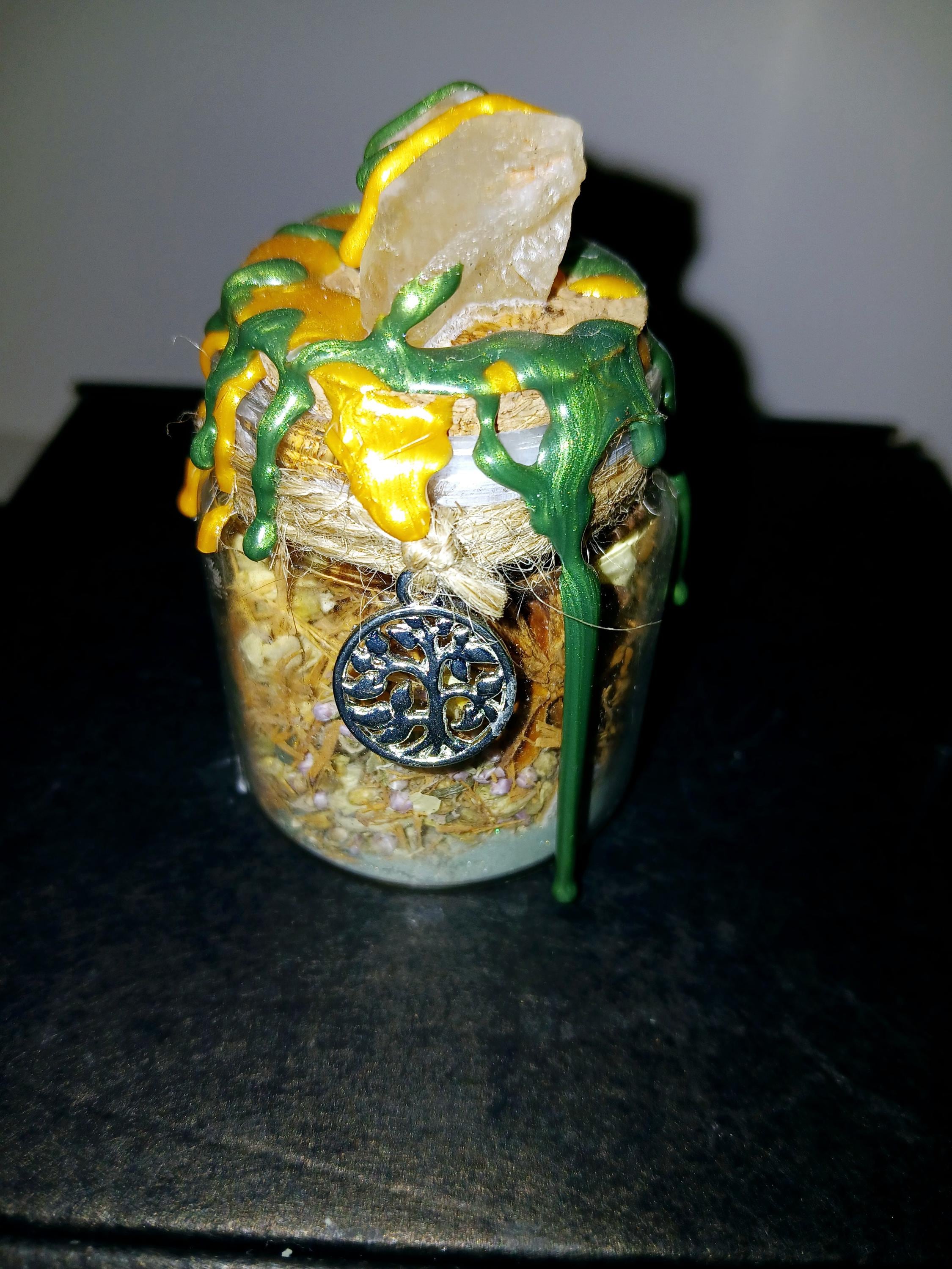 Handmade Witch Bottle: Protection, Prosperity, Blessing - Wiccan Spell Kit