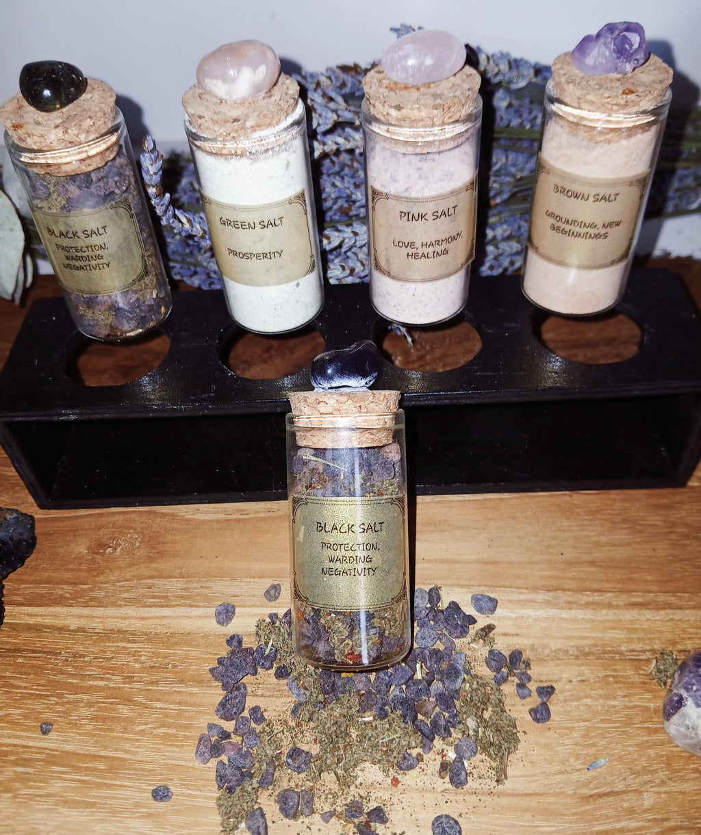 Witches Salt Set: Ritual Salts for Protection, Prosperity, Love, Grounding