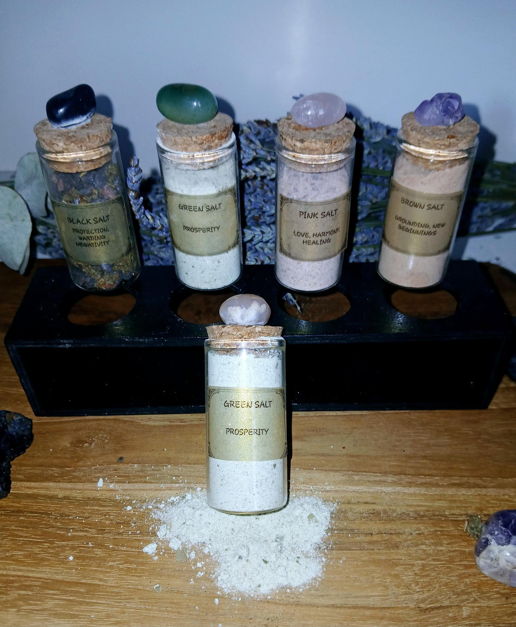 Witches Salt Set: Ritual Salts for Protection, Prosperity, Love, Grounding