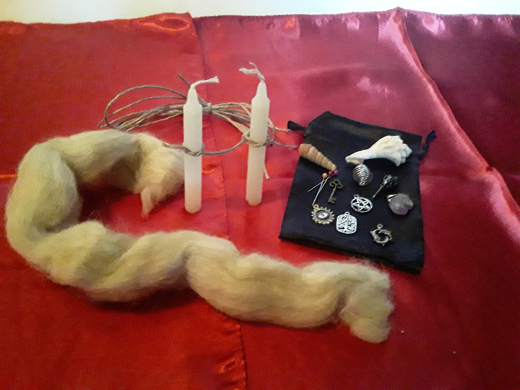 Witch Starter Kit: Merino Wool, Hemp, Charms & Spell Candles
