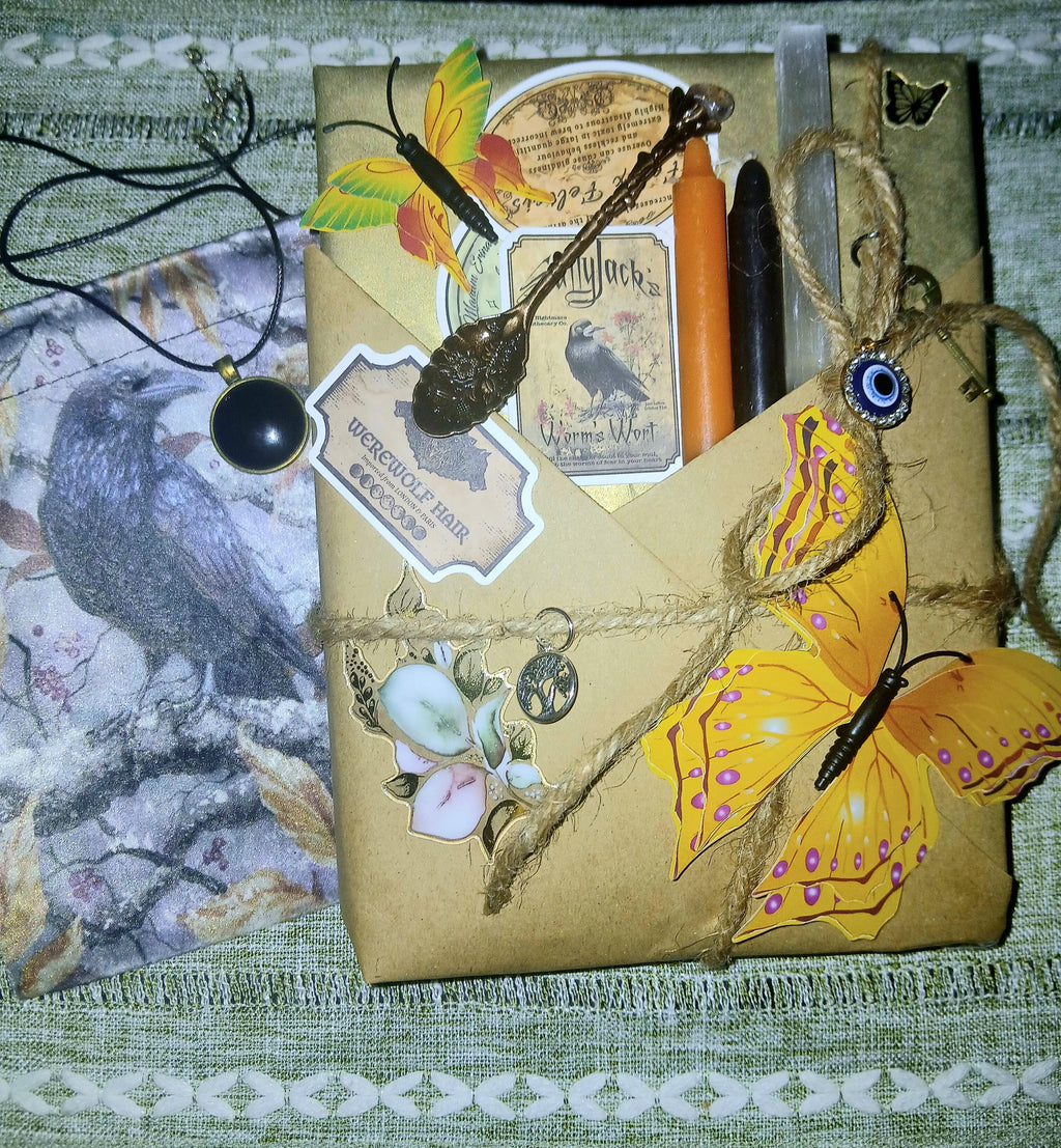 Blind date with a Tarot Oracle Deck Mystery Tarot Oracle Deck Box Witchy Gift Set with Selenite & Incense