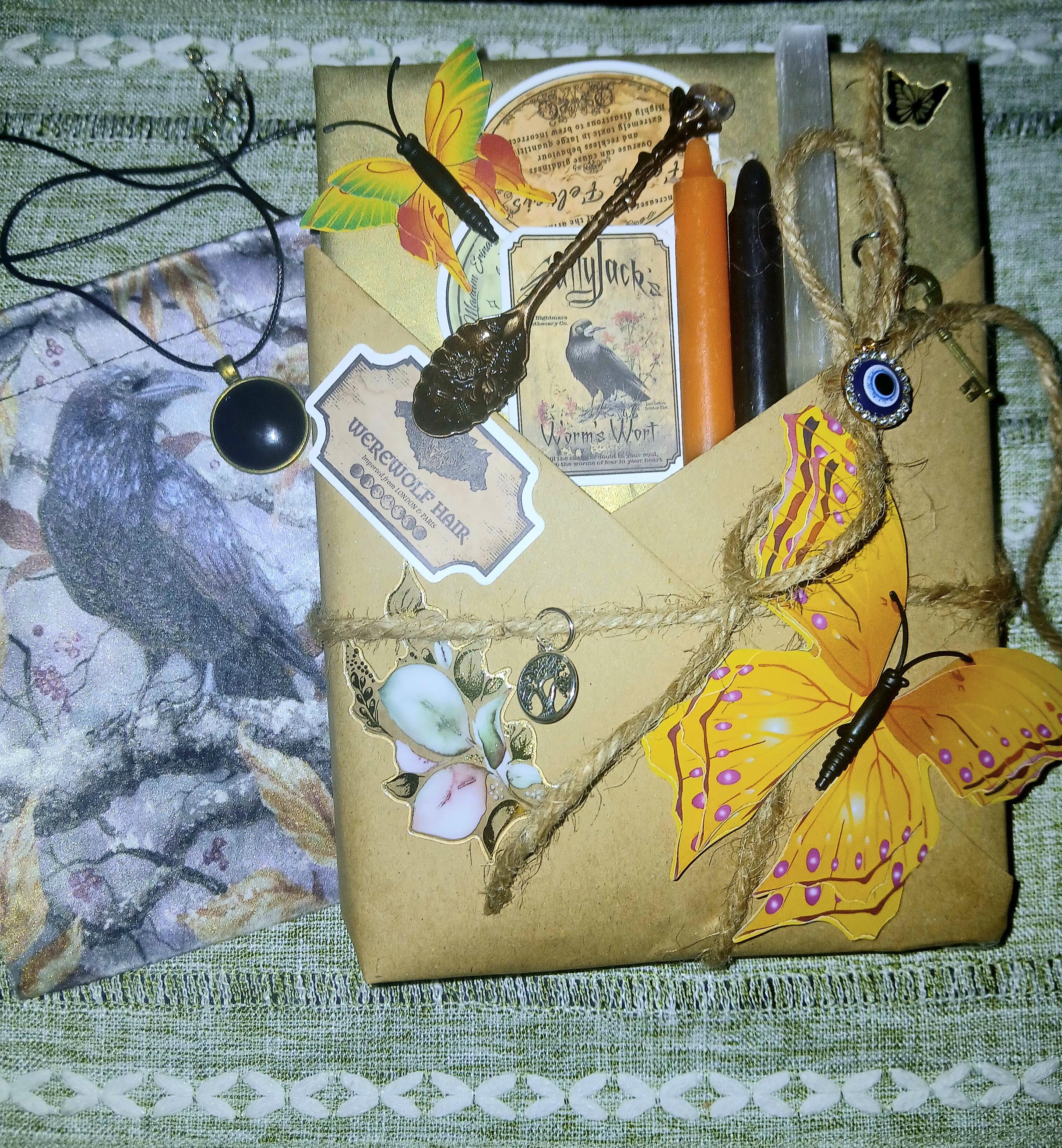 Blind date with a Tarot Oracle Deck Mystery Tarot Oracle Deck Box Witchy Gift Set with Selenite & Incense