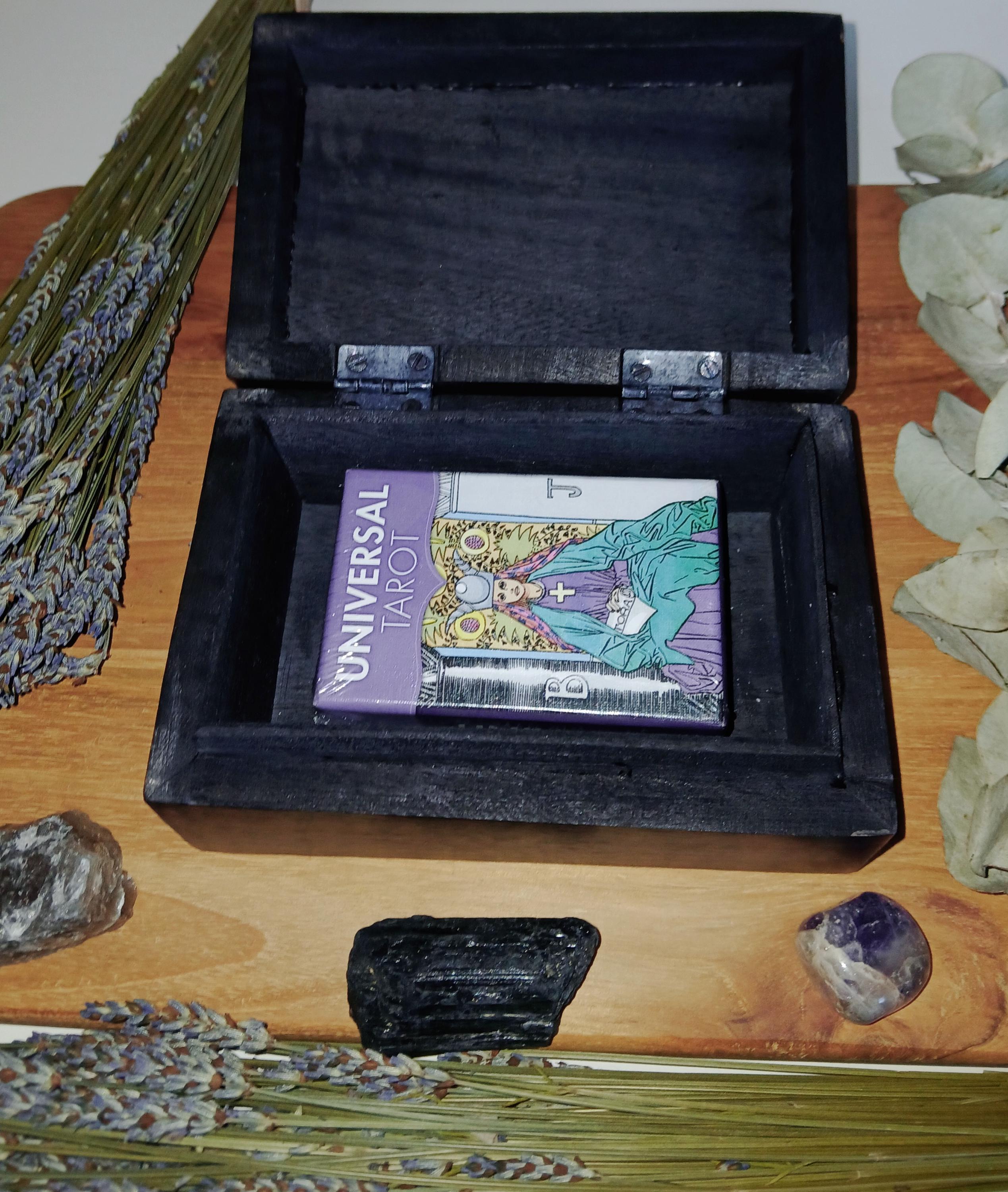 Black Tree of Life Wooden Witches Box: Wiccan Altar Storage (4x6 inches)