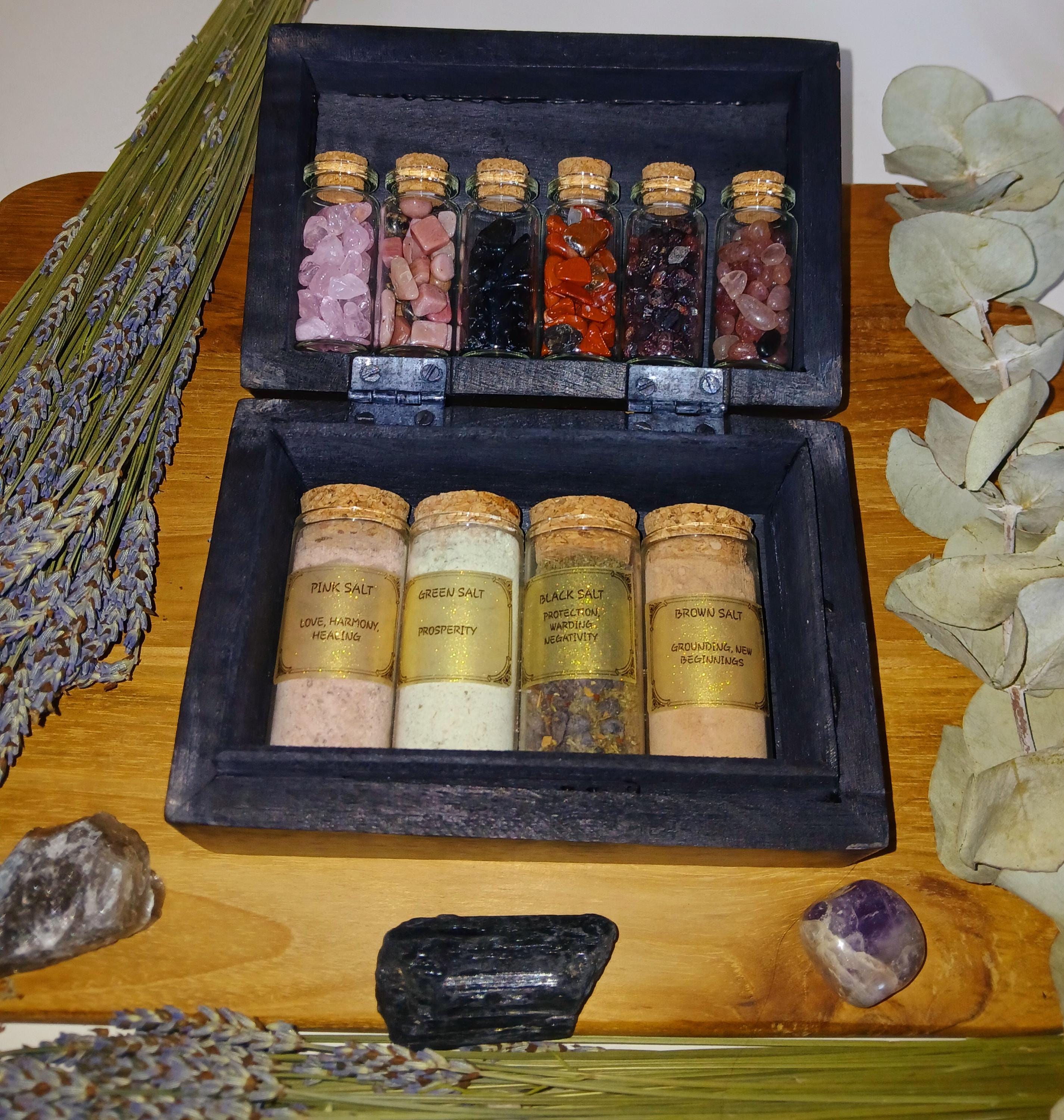 Black Tree of Life Wooden Witches Box: Wiccan Altar Storage (4x6 inches)