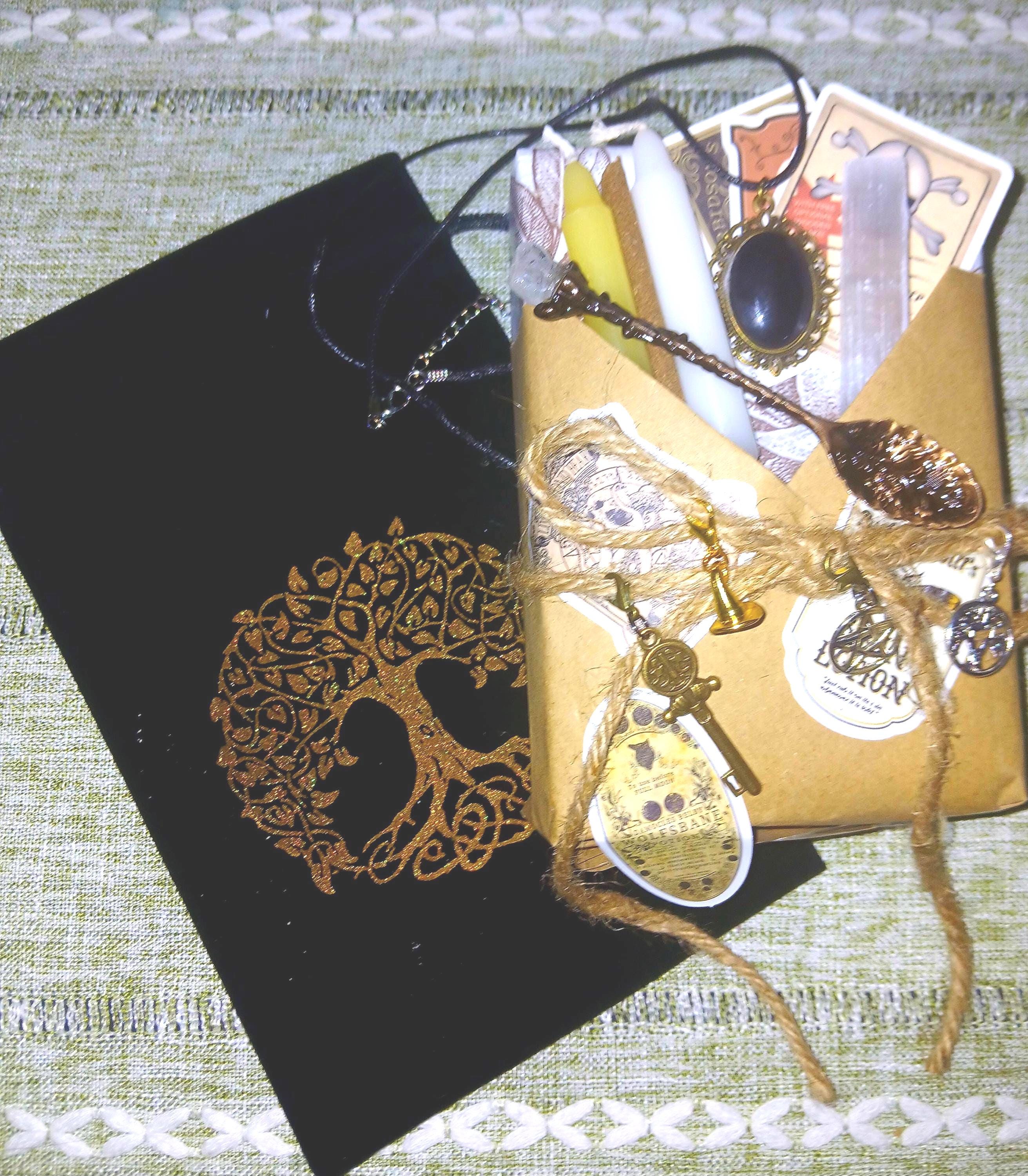 Blind date with a Tarot Oracle Deck Mystery Tarot Oracle Deck Box Witchy Gift Set with Selenite & Incense