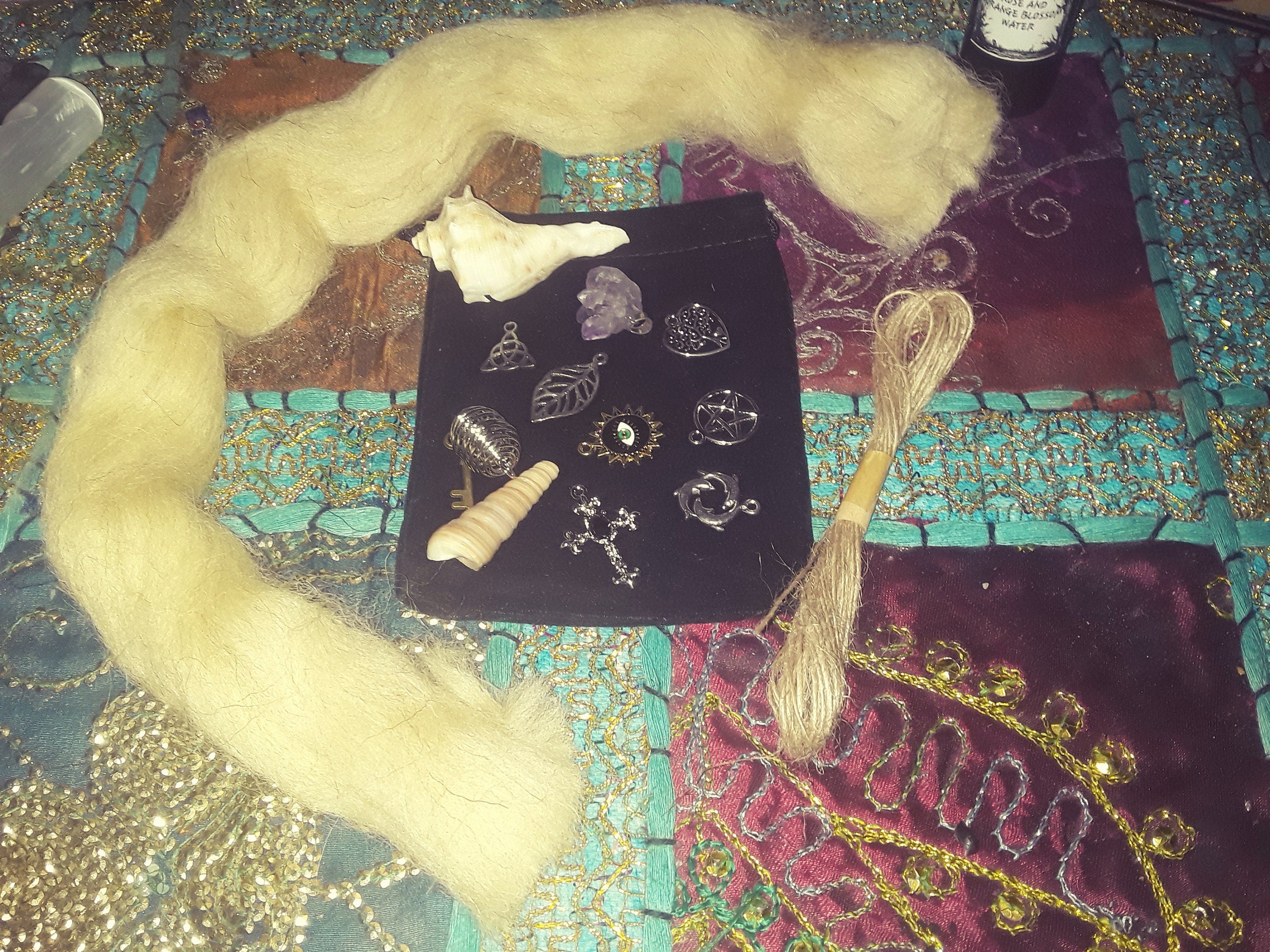 Witch Starter Kit: Merino Wool, Hemp, Charms & Spell Candles