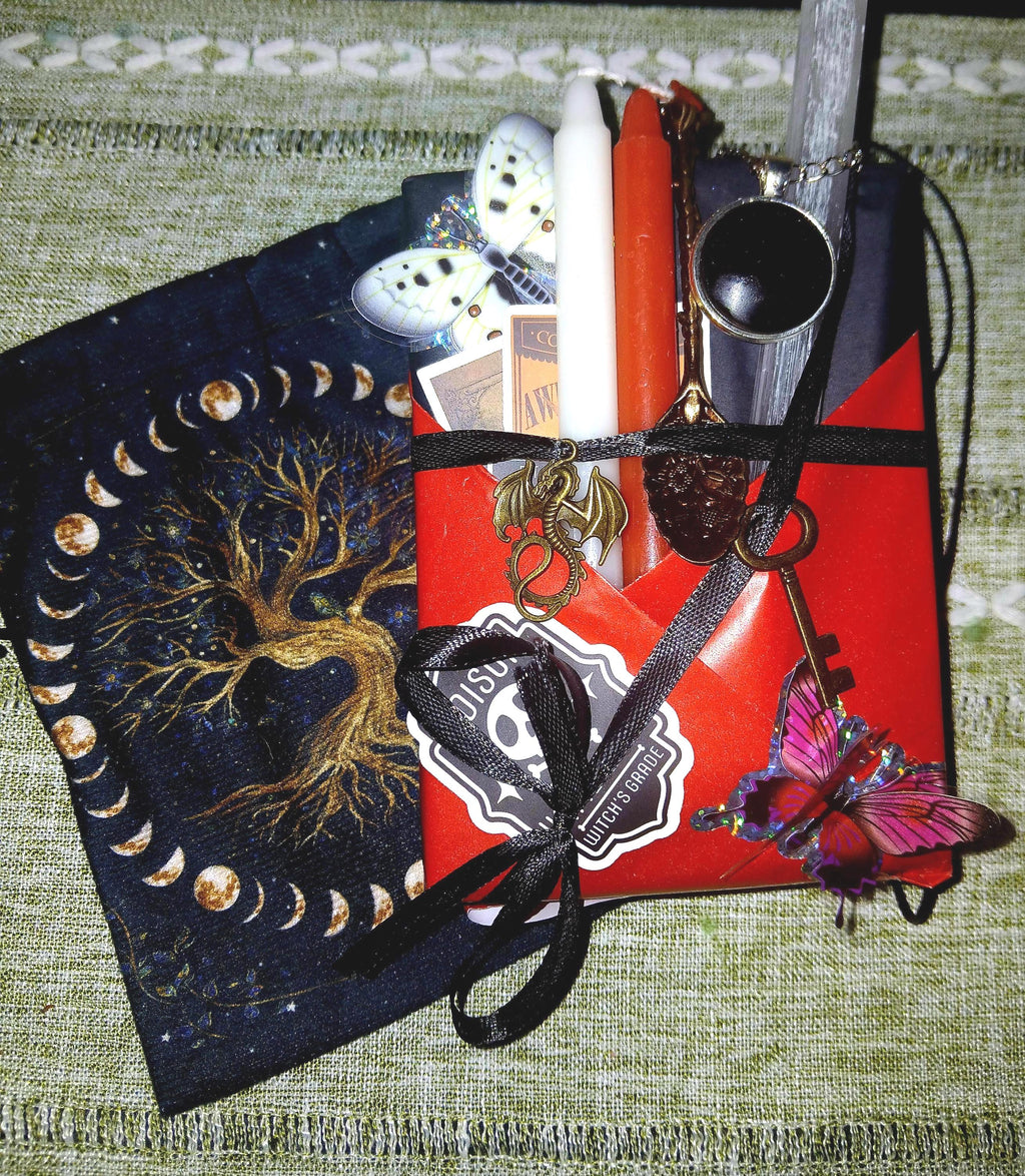 Blind date with a Tarot Oracle Deck Mystery Tarot Oracle Deck Box Witchy Gift Set with Selenite & Incense