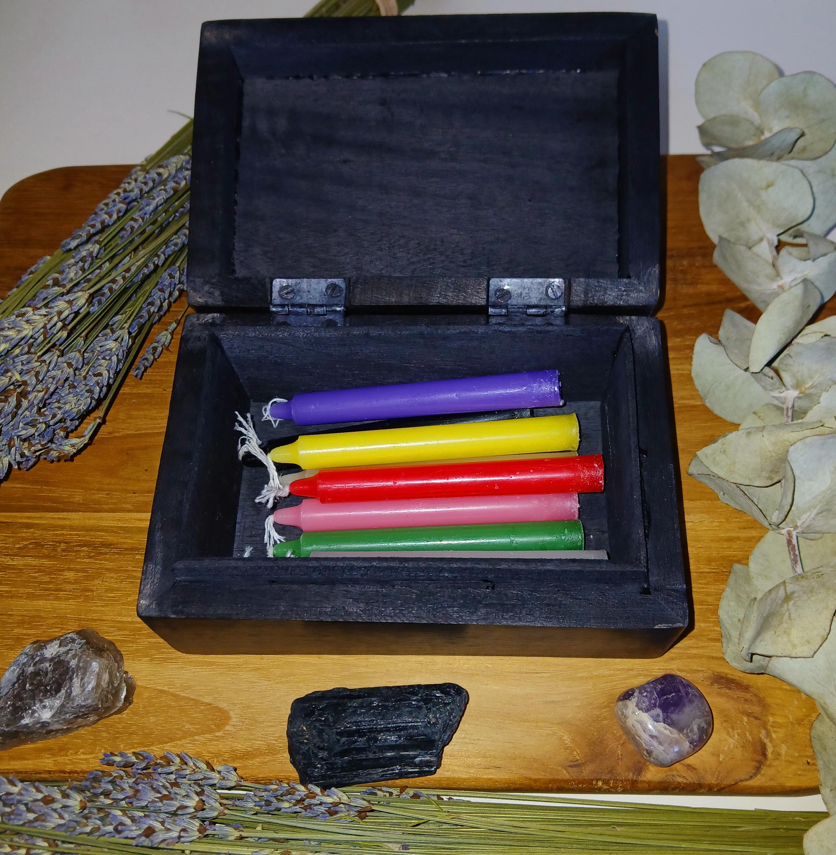 Black Tree of Life Wooden Witches Box: Wiccan Altar Storage (4x6 inches)