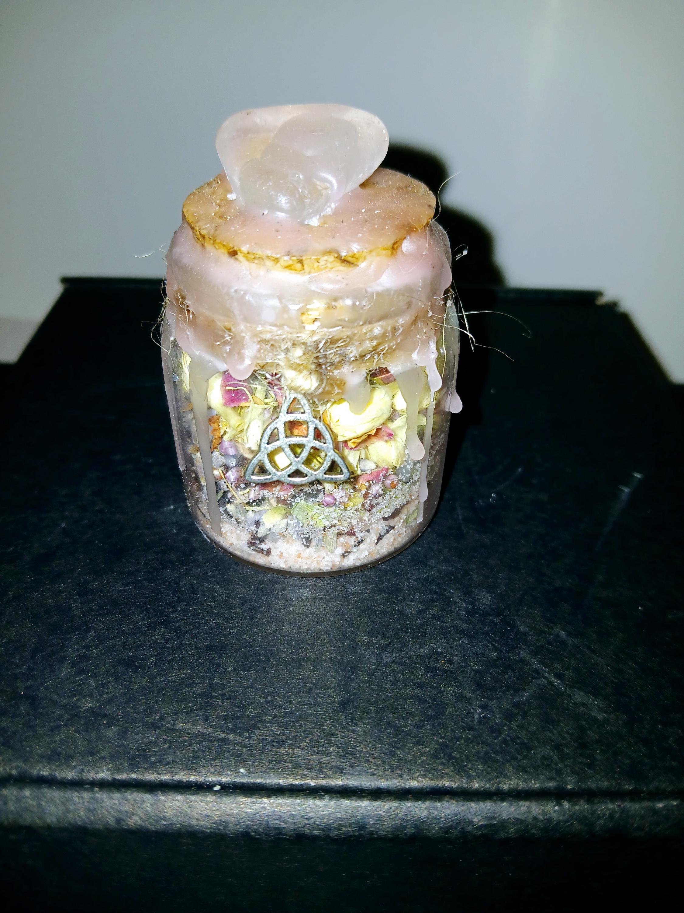 Handmade Witch Bottle: Protection, Prosperity, Blessing - Wiccan Spell Kit