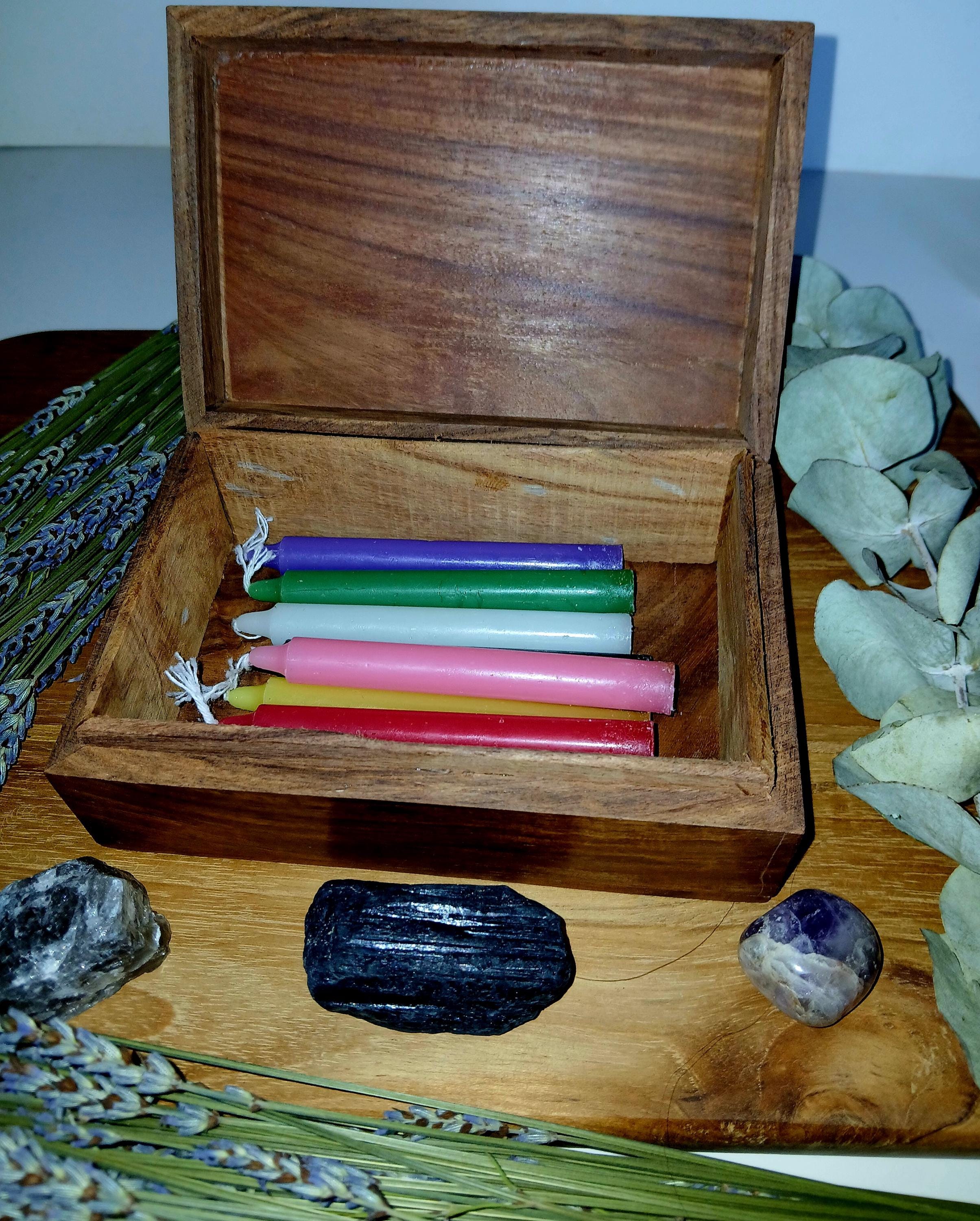 Goddess Carved Wooden Box: Wiccan Altar Tarot Storage (4x6 inches)