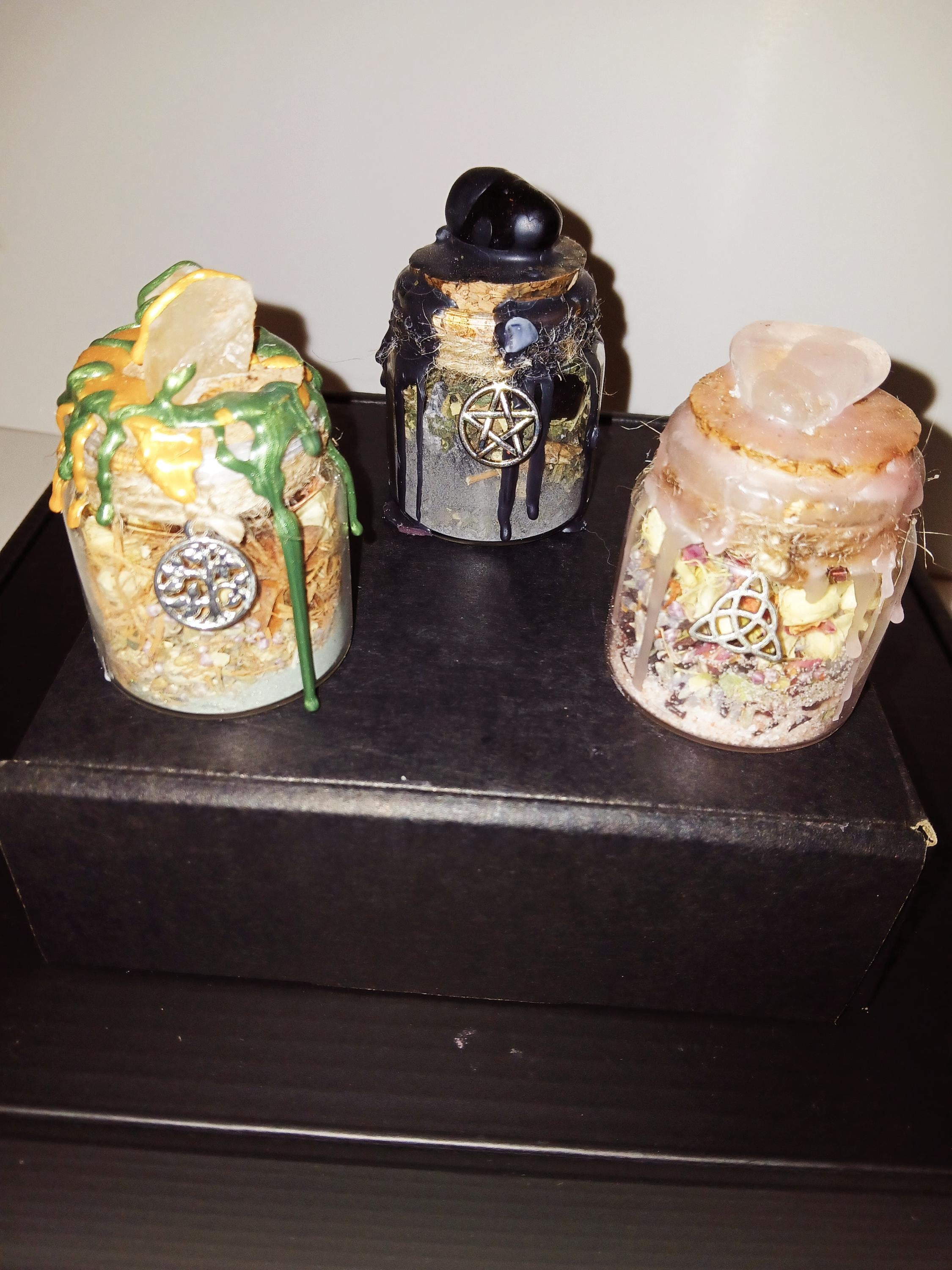 Handmade Witch Bottle: Protection, Prosperity, Blessing - Wiccan Spell Kit