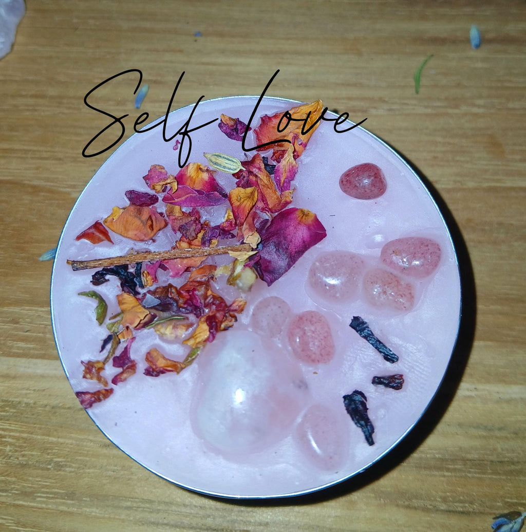 Crystal Ritual Candle Set: Herb Infused Spell Candles