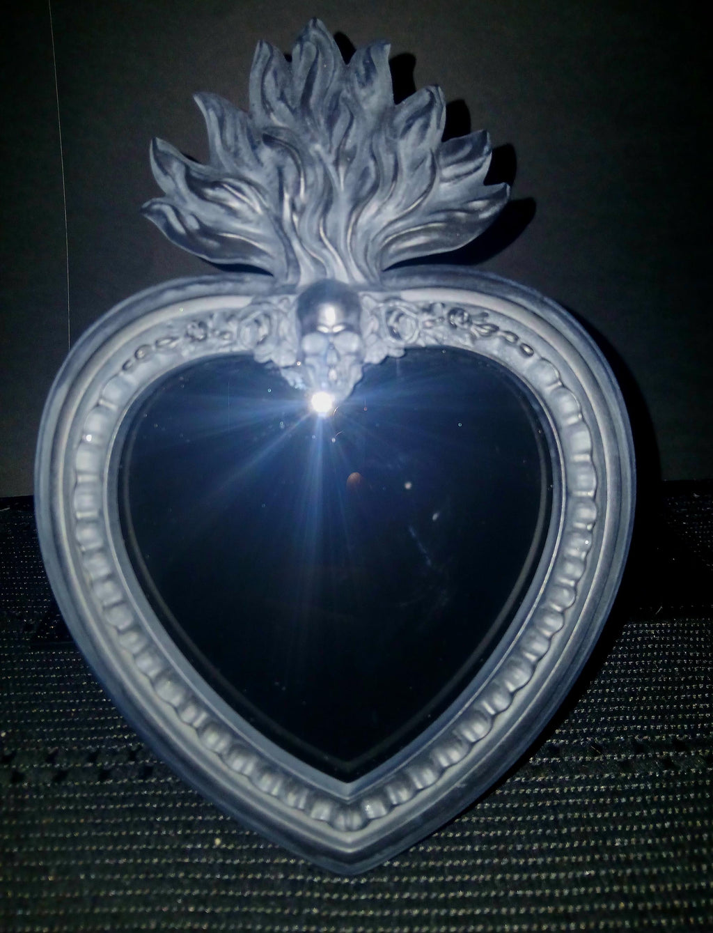 Black Scrying Mirror: Gothic Witchcraft Divination, Skull & Snake Design Witches mirror