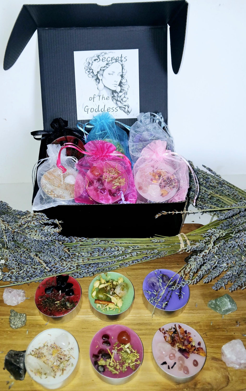 Crystal Ritual Candle Set: Herb Infused Spell Candles